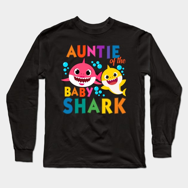 auntie of the baby shark Long Sleeve T-Shirt by  Memosh Everything 